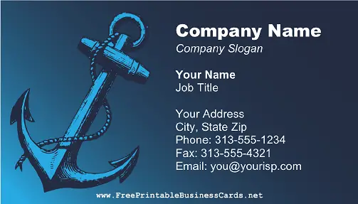 Boat Anchor business card