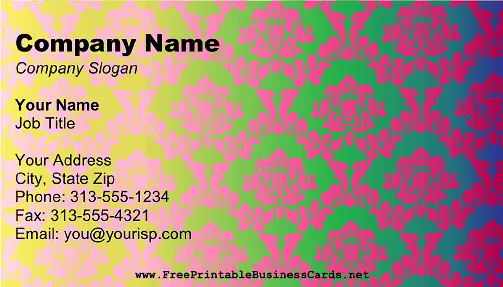Bright Victorian business card