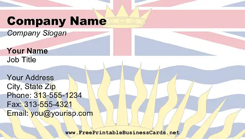 British Columbia Flag business card