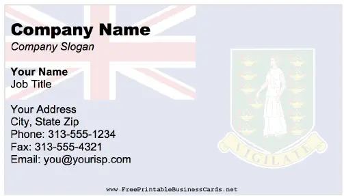 British Virgin Islands business card
