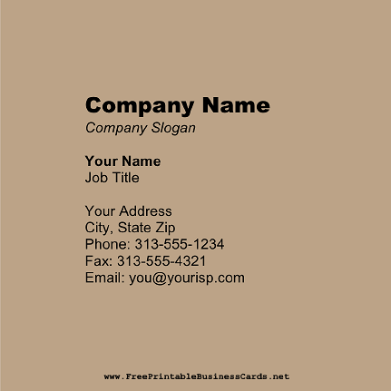Light Brown Square business card