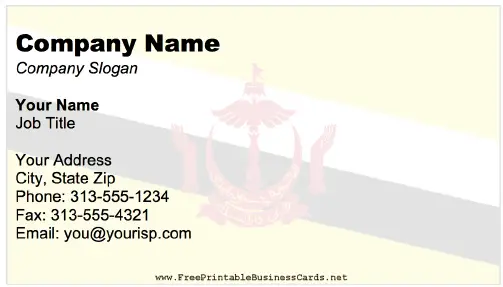 Brunei business card
