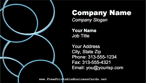 Blue Bubbles business card