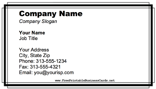 Business Card With Professional Border business card