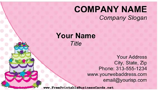Cake business card