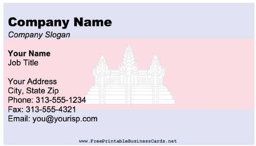 Cambodia business card