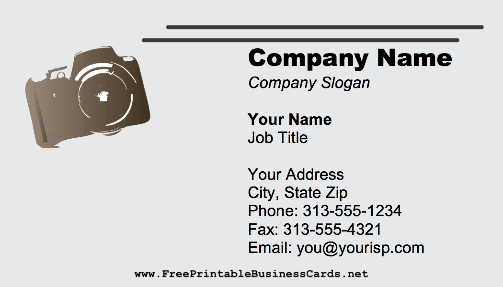Compact Camera business card