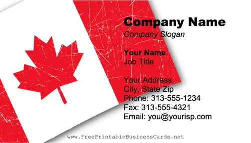 Canadian Flag business card