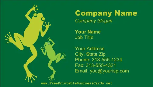 Green Frog business card