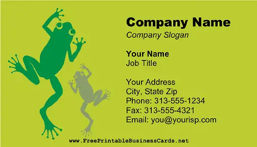 Frog business card