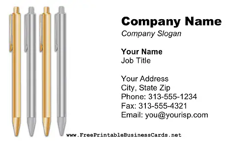 Executive Pens business card