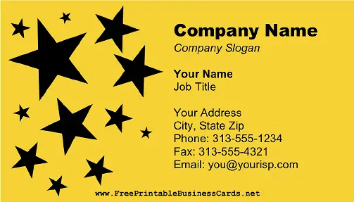 Golden Stars business card