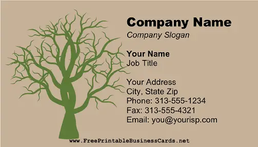 Bare Tree Green business card