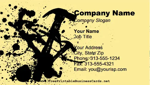 Carpenter Yellow business card