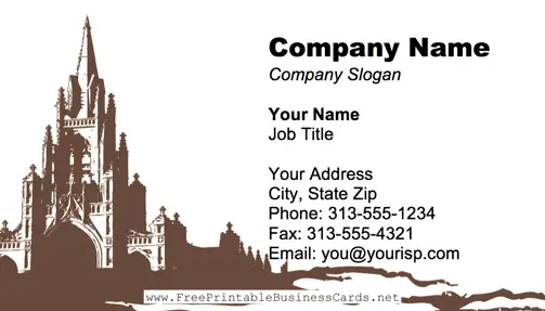 Cathedral business card