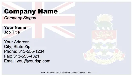 Cayman Islands business card