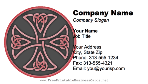 Celtic Cross Red business card