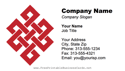 Celtic Design Red business card