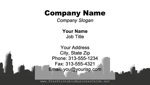 Chicago Skyline business card