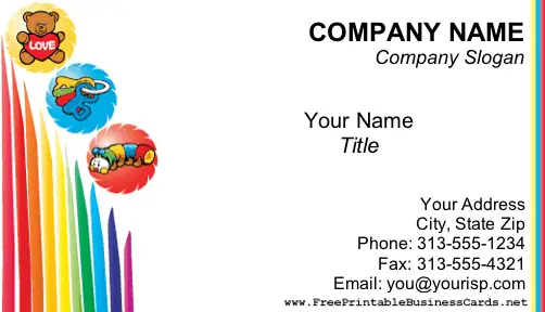 Child Care business card