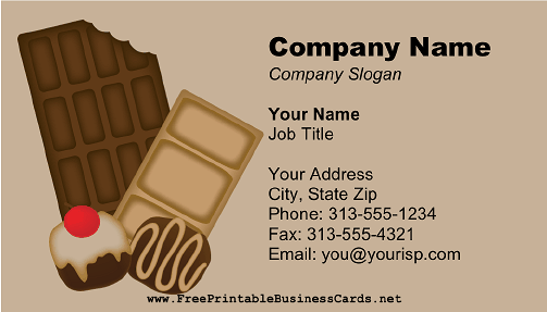 Chocolate business card