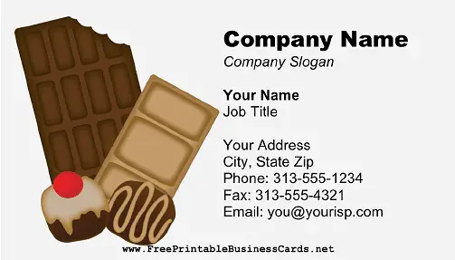 Chocolate 2 business card