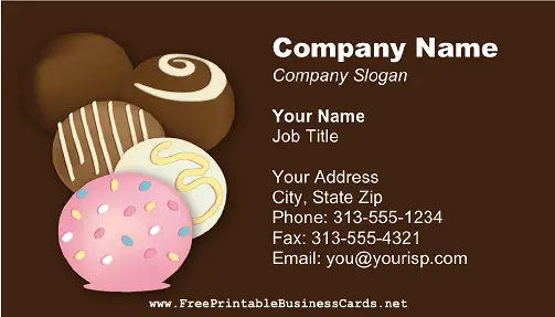 Chocolate 4 business card