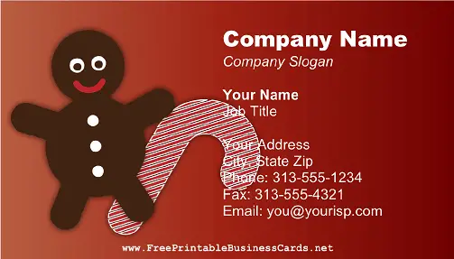 Christmas Candy business card