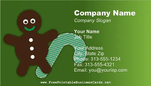 Christmas Candy Green business card