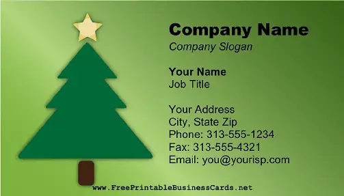 Christmas Tree business card