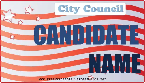 City Council Sign business card