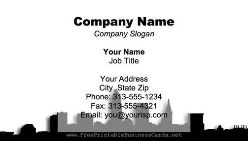 Cleveland Skyline business card