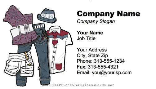 Clothing business card