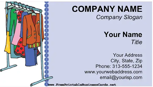 Clothing Consignment Shop business card