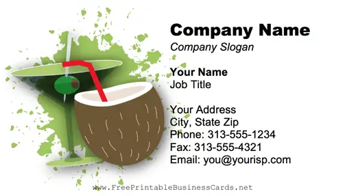 Cocktails business card