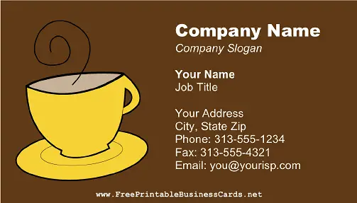 Yellow Coffee Mug business card