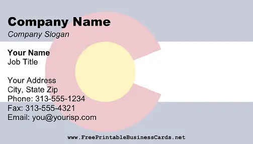 Colorado Flag business card