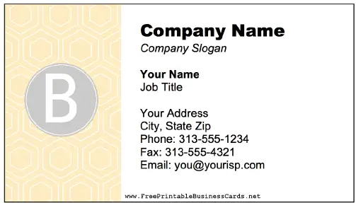 Colorful B Monogram business card