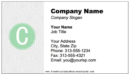 Colorful C Monogram business card