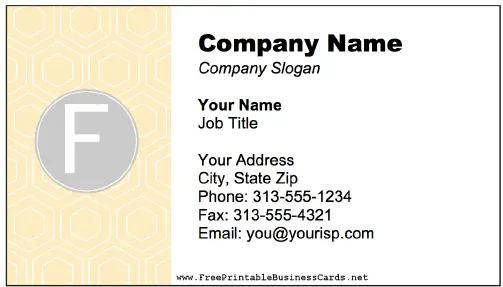 Colorful F Monogram business card
