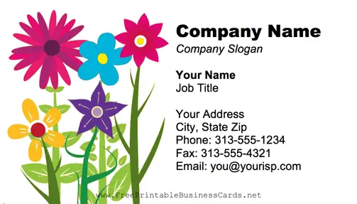 Colorful Flowers business card