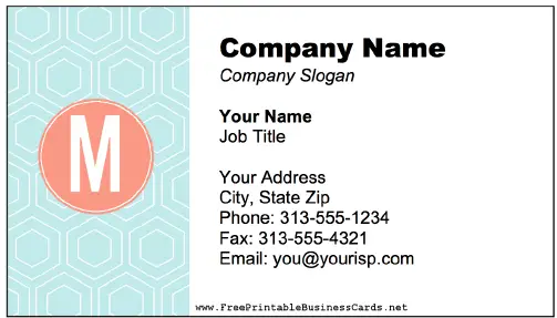 Colorful M Monogram business card