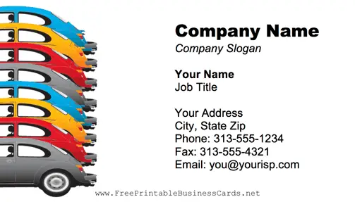 Colorful Parking Lot business card