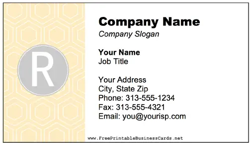 Colorful R Monogram business card