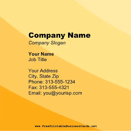 Yellow Stripes Square business card