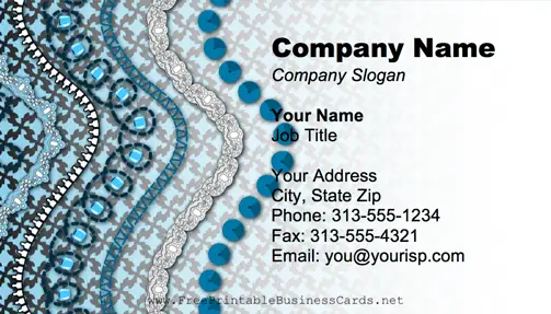 Decorations Blue business card