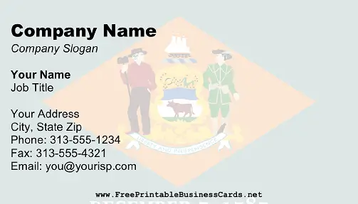 Delaware Flag business card