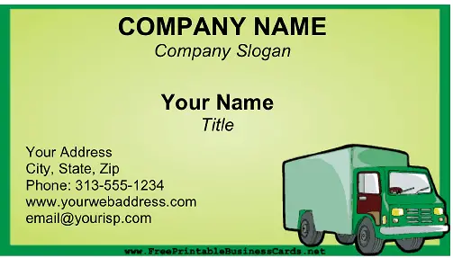 Delivery Truck business card