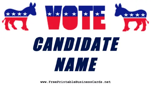 Democrat Sign business card