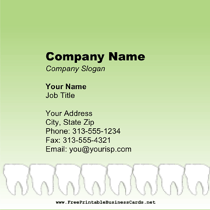 Teeth Square business card